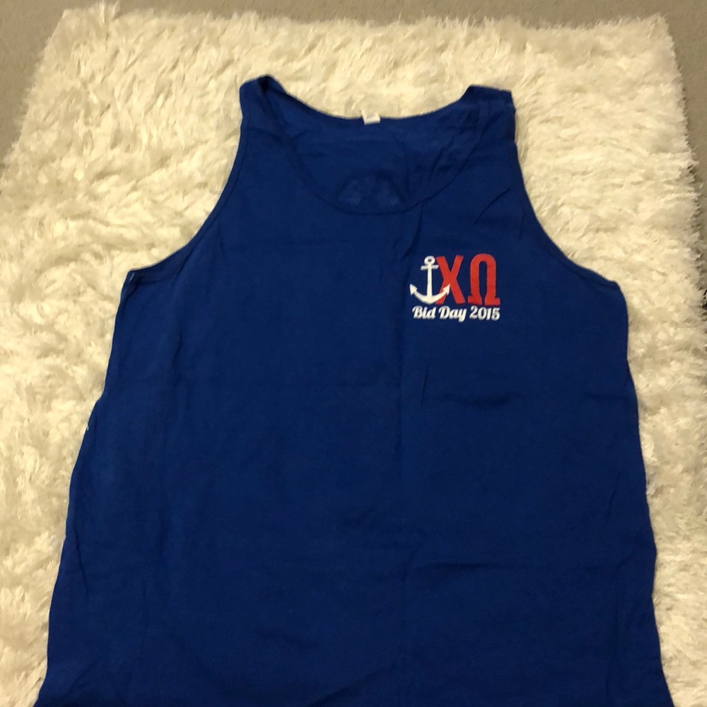 Royal Blue Chi Omega bid day tank